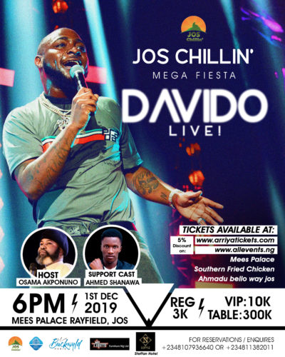 Jos Chillin’ Mega Fiesta Returns With Davido Live! 2