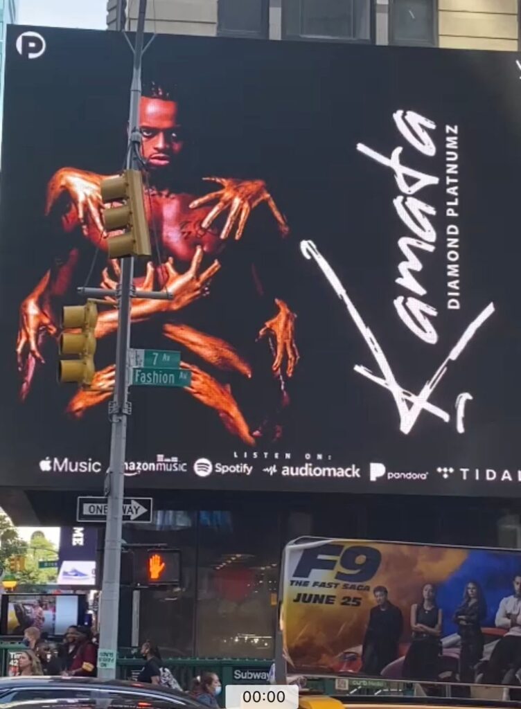 Kamata: Diamond Platnumz’s new song debuts on New York Times Square Bilboard 2